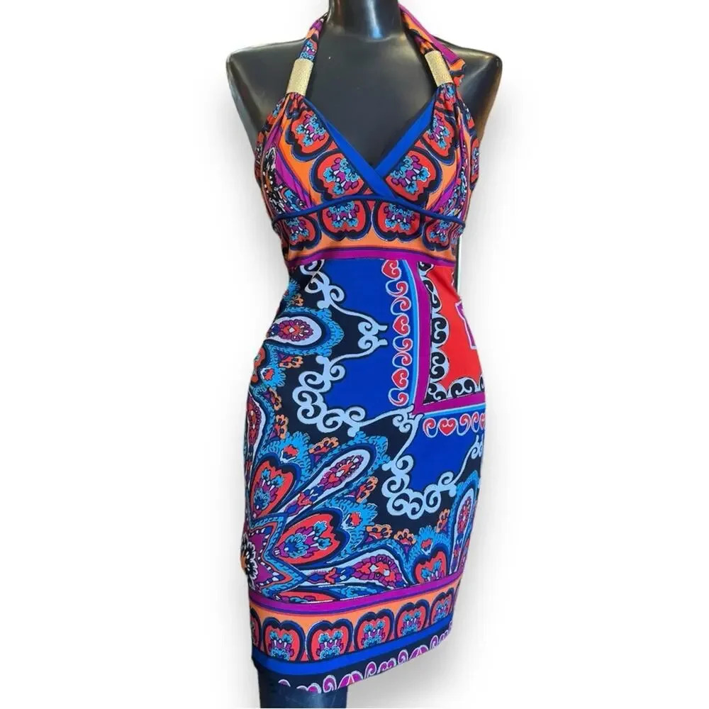 Cache Multicolor Abstract Boho Dress - image 1